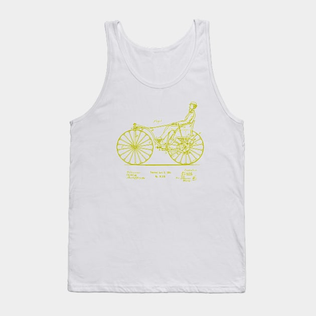 Bicycle Art Gift 1869 Velocipede Patent Tank Top by MadebyDesign